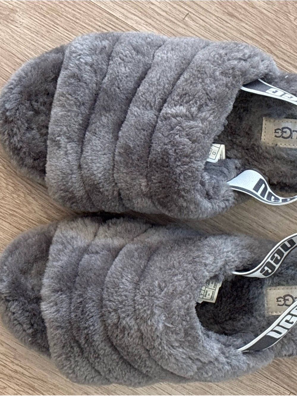 UGG Fluff Yeah Slides in Charcoal Women’s size 9